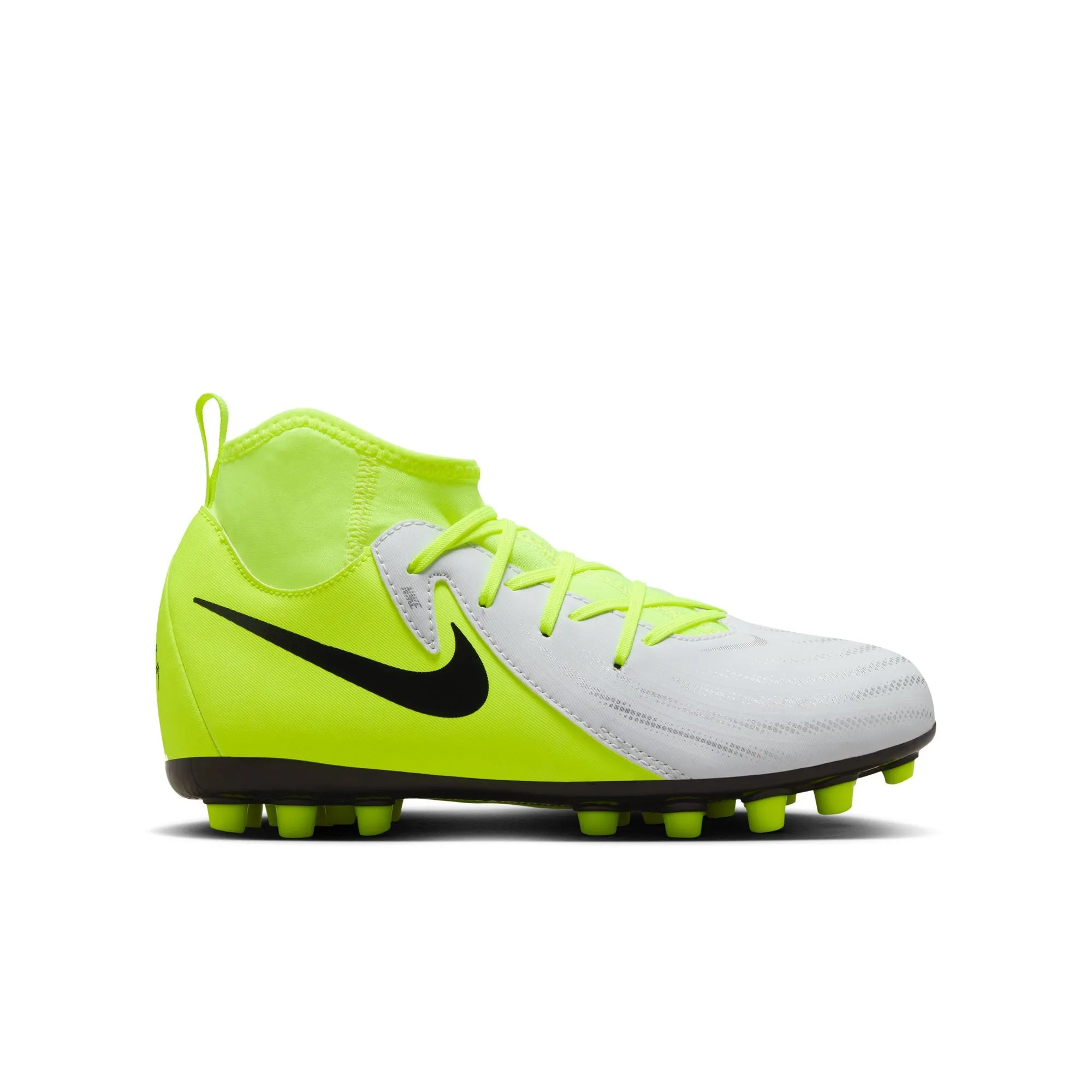 Nike Junior Phantom Luna Academy FG Schuhe für festen Untergrund - Metallisches Silber/ Schwarz Volt