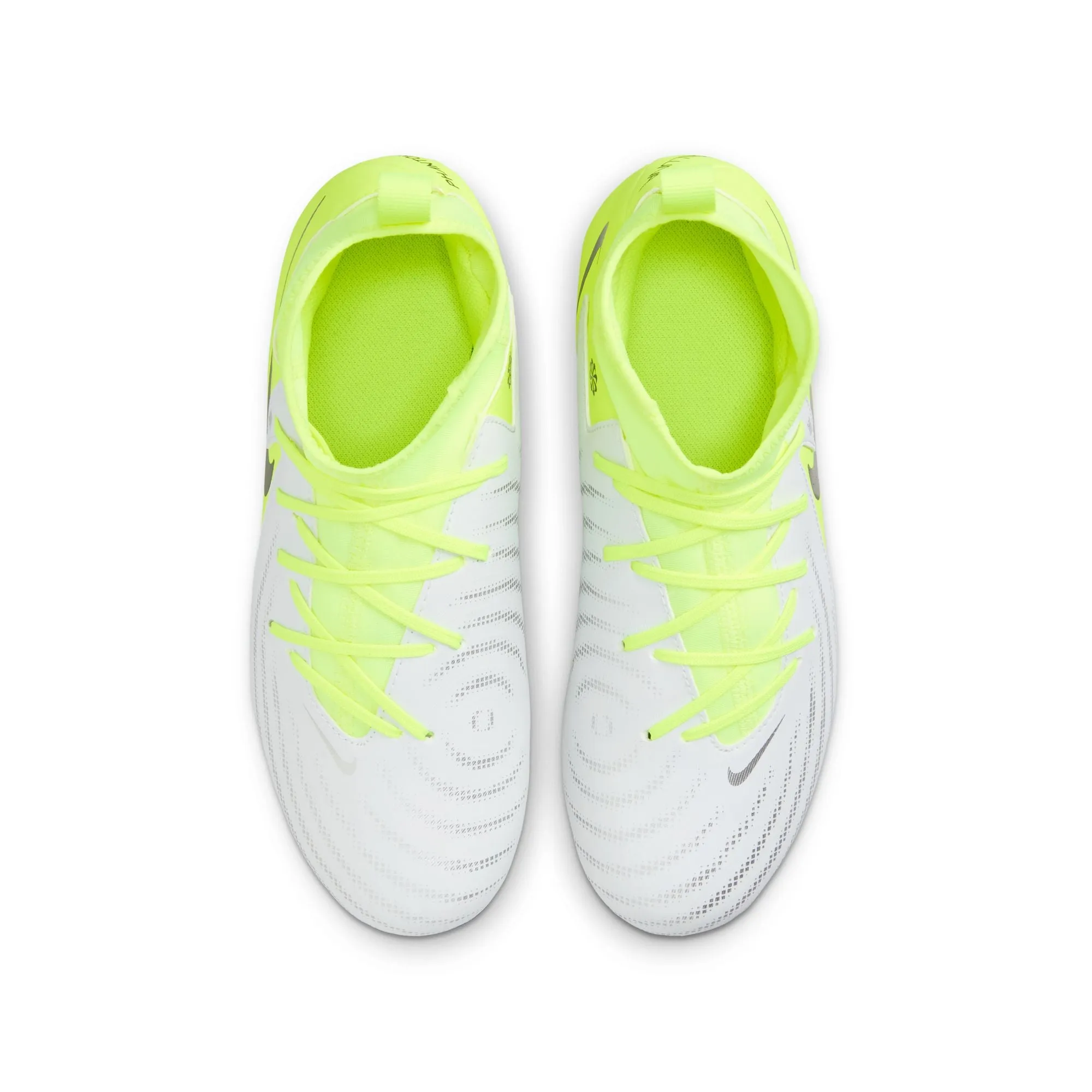 Nike Junior Phantom Luna Academy FG Schuhe für festen Untergrund - Metallisches Silber/ Schwarz Volt