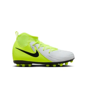 Nike Junior Phantom Luna Academy FG Schuhe für festen Untergrund - Metallisches Silber/ Schwarz Volt