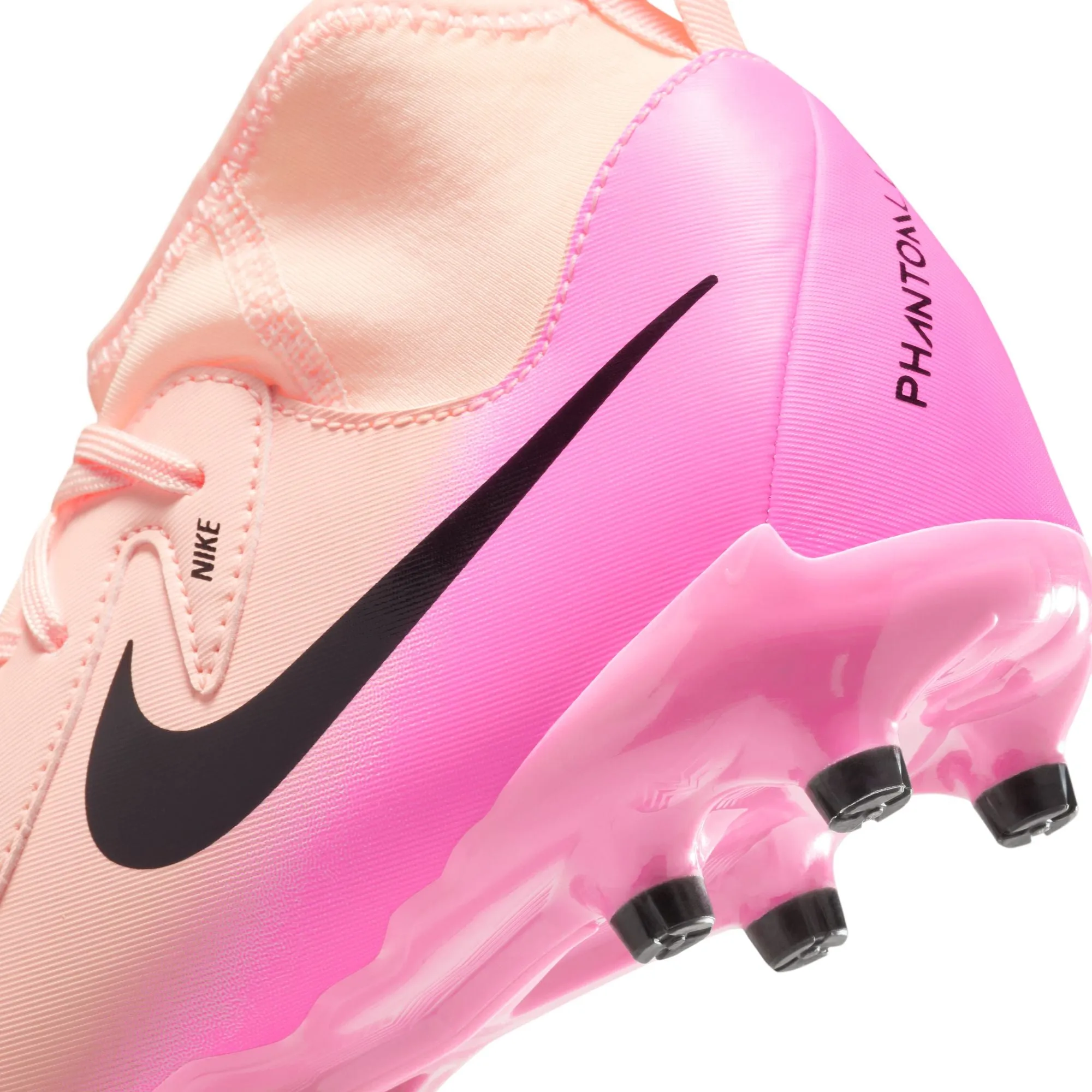 Nike Junior Phantom Luna II Academy FG Fußballschuhe für festen Untergrund - Karminroter Farbton/ Schwarz/ Rosa/ Knall