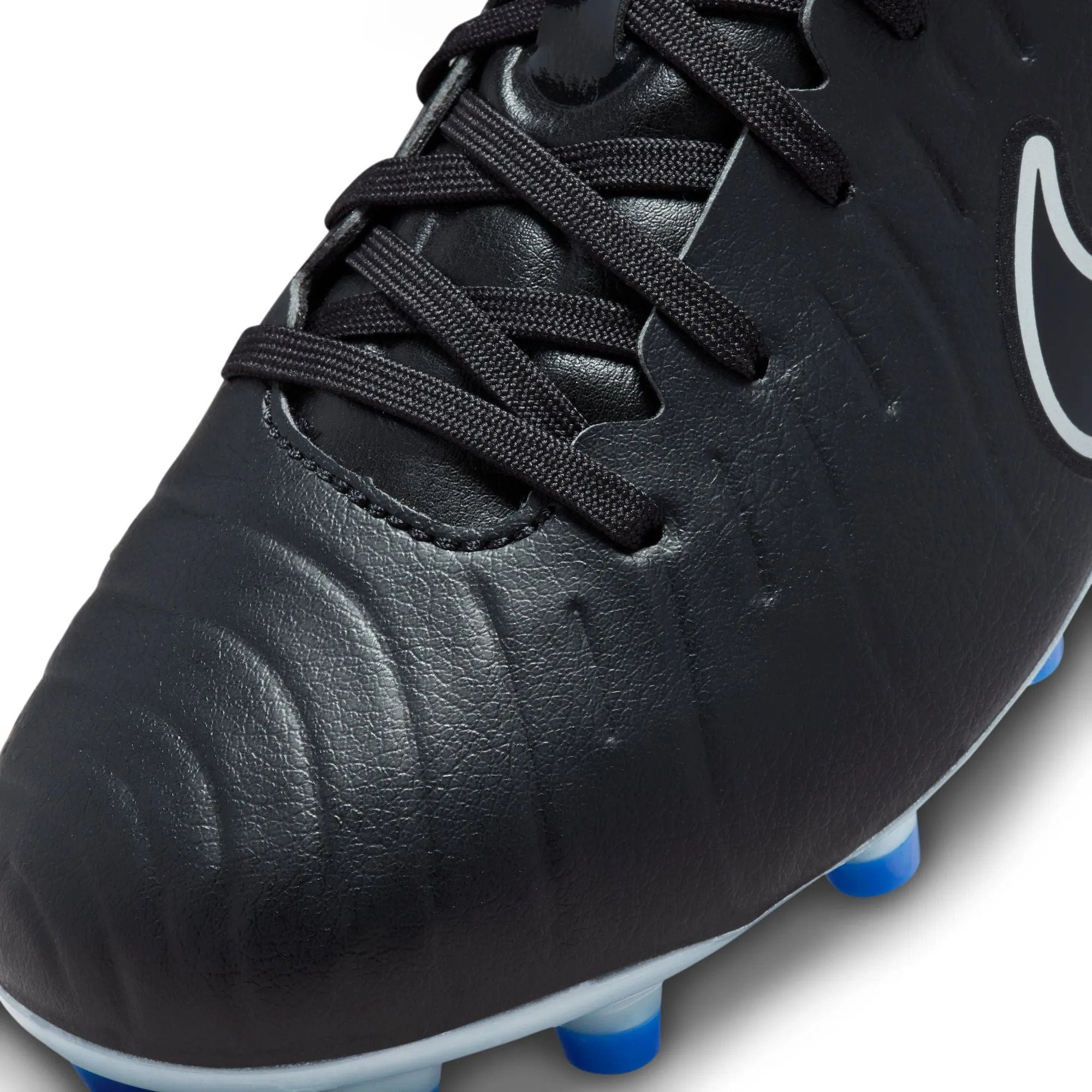 Nike Junior Tiempo Legend 10 Academy FG/MG Fußballschuhe für festen Untergrund - Schwarz/Chrom-Königsblau
