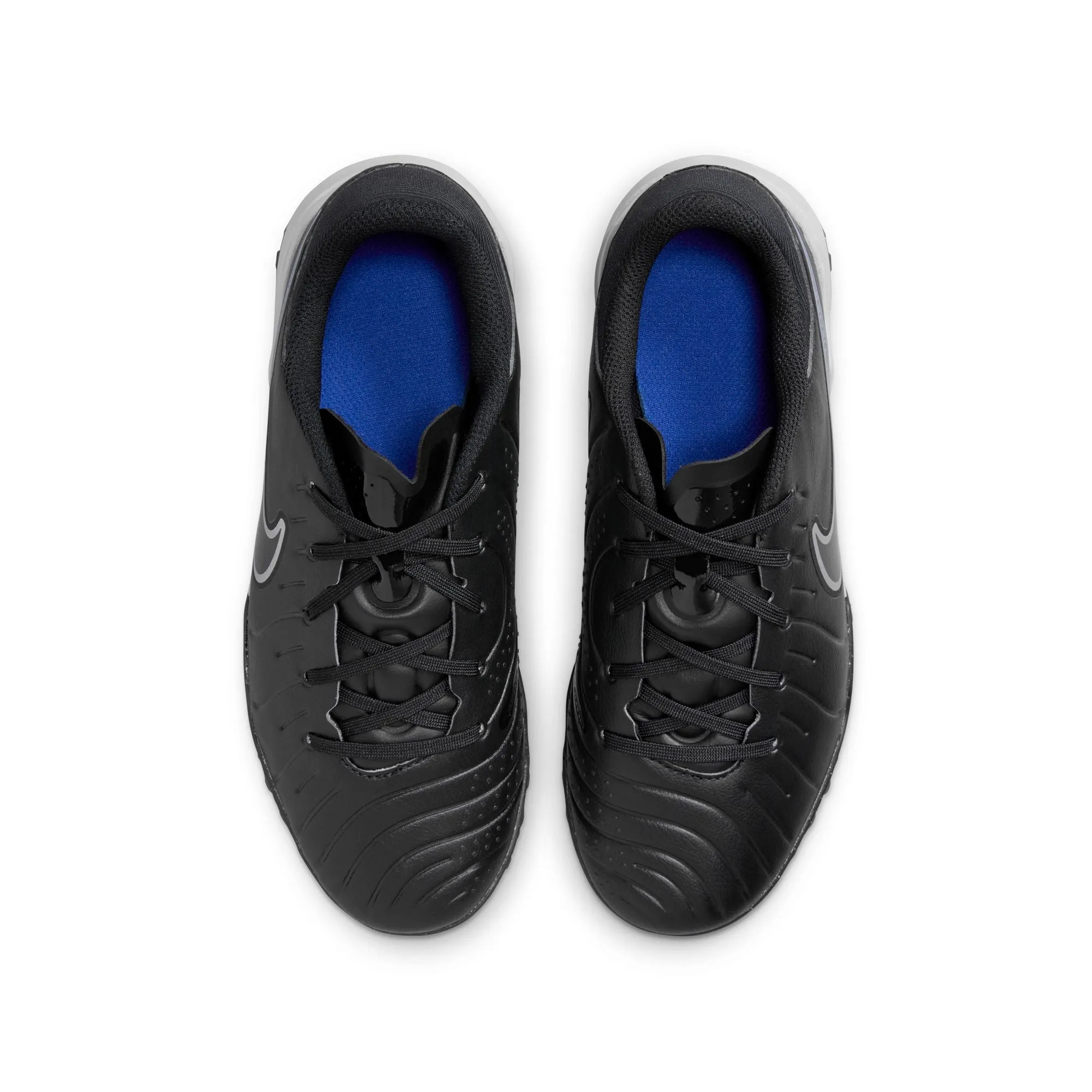 Nike Junior Tiempo Legend 10 Academy TF Fußballschuhe für Kunstrasen - Schwarz Chrom/ Hyper Royal