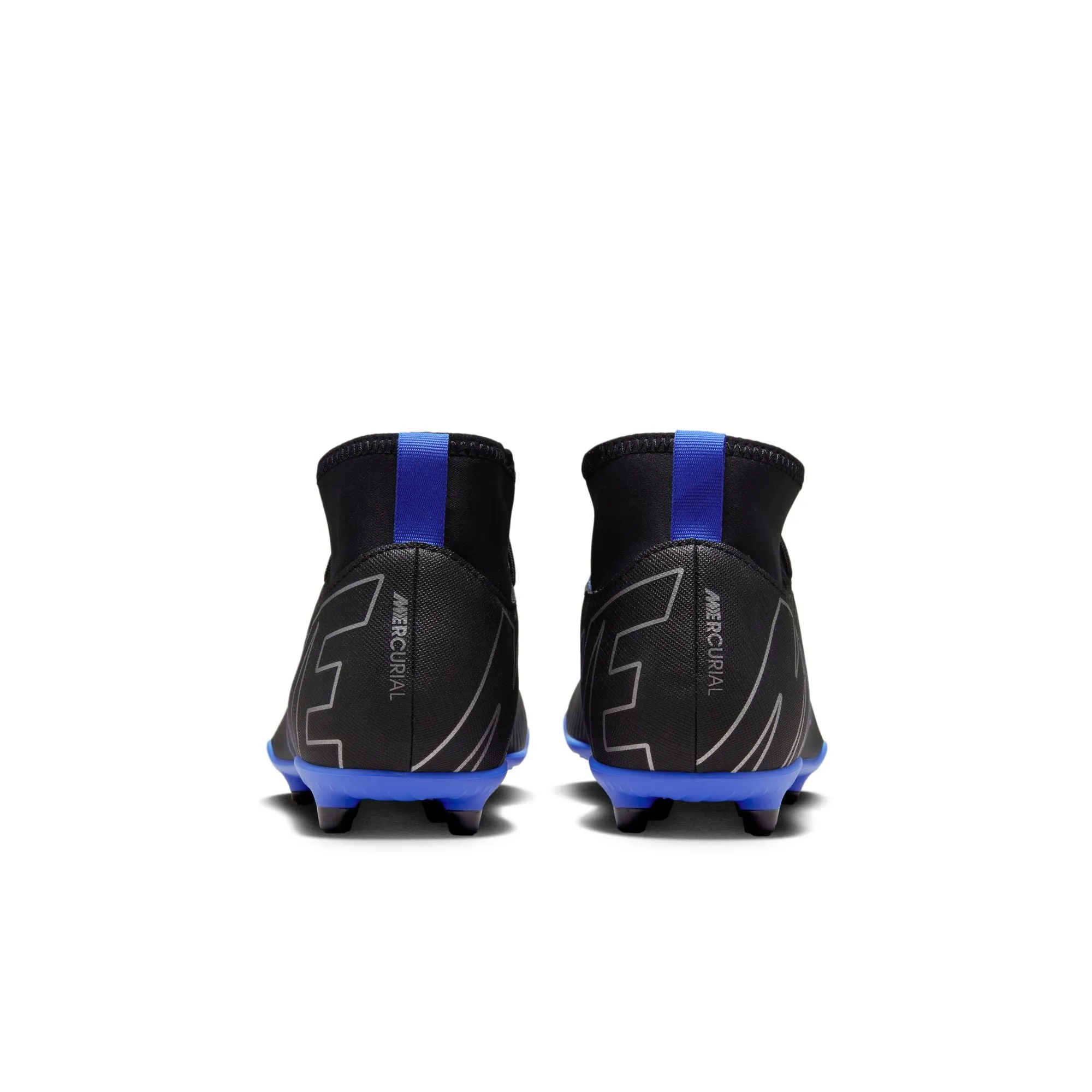 Nike Junior Zoom Mercurial Superfly 9 Club FG/MG Fußballschuh - Schwarz Chrom/ Königsblau