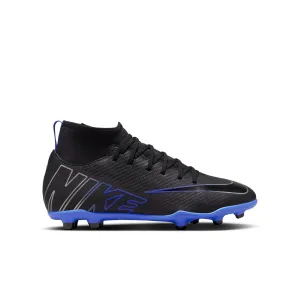 Nike Junior Zoom Mercurial Superfly 9 Club FG/MG Fußballschuh - Schwarz Chrom/ Königsblau