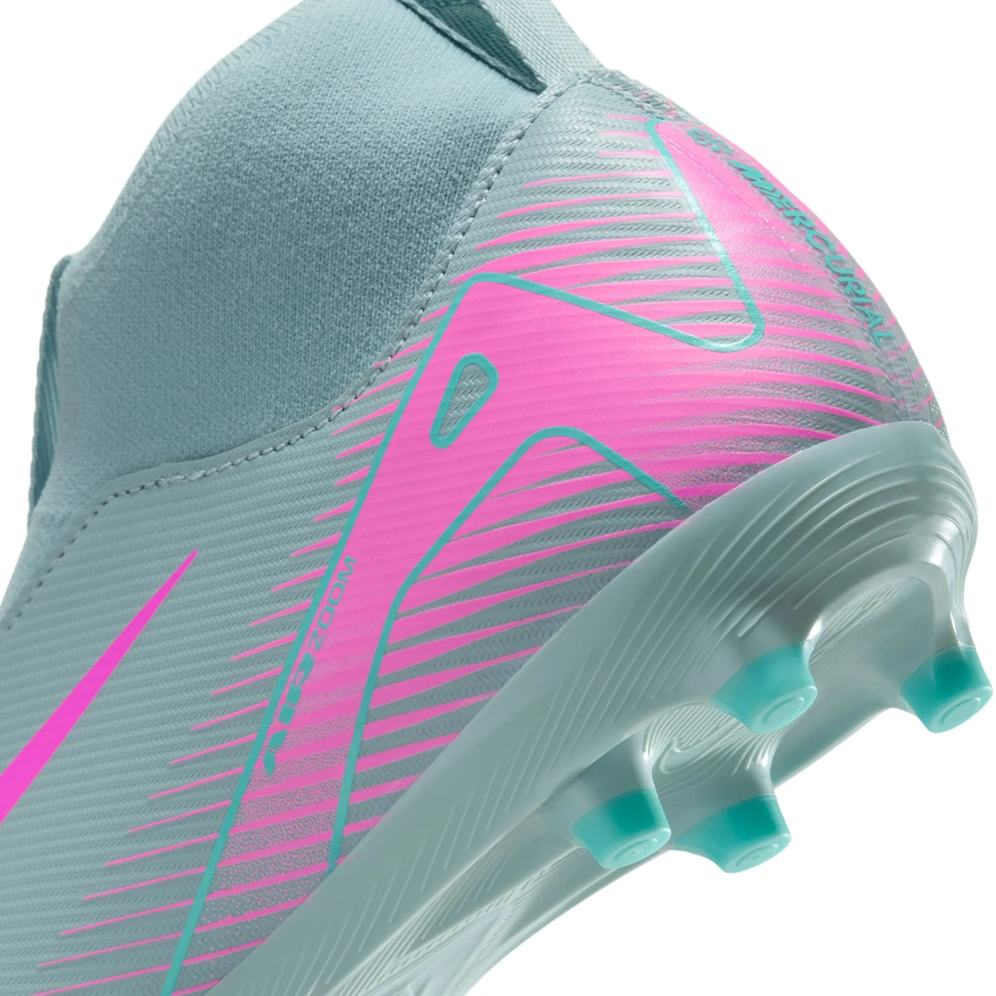 Nike Junior Zoom Superfly 10 Academy FG Schuhe für festen Untergrund - Ocean Cube/ Pink Blast
