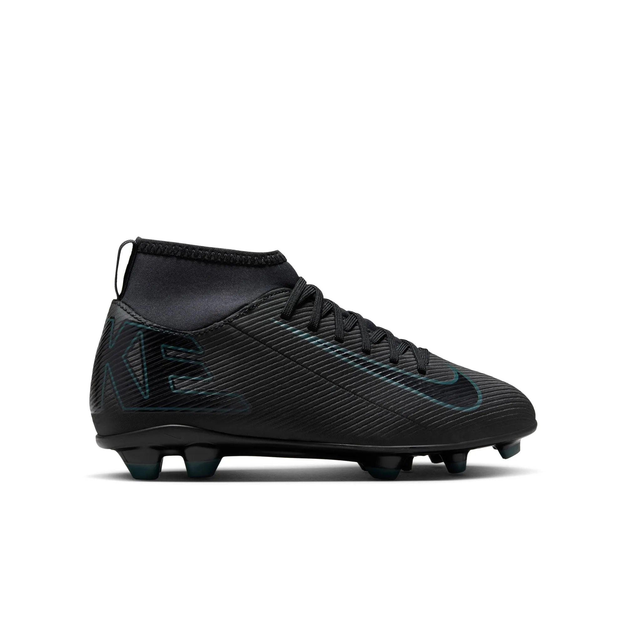 Nike Junior Zoom Superfly 10 Club MG High-Top Fußballschuhe - Schwarz/ Schwarz Deep Jungle