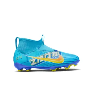 Nike Junior Zoom Superfly 9 Academy KM FG Stollen für festen Untergrund - Baltisches Blau/Weiß
