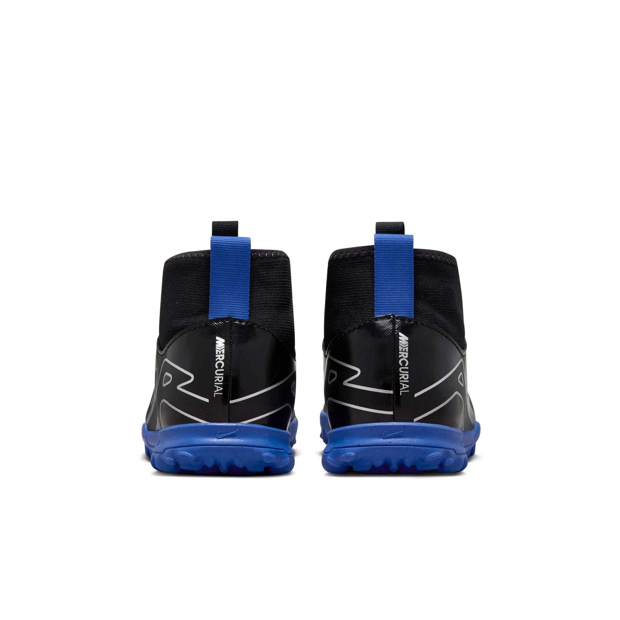 Nike Junior Zoom Superfly 9 Academy Fußballschuhe für Kunstrasen - Schwarz Chrom/ Royal