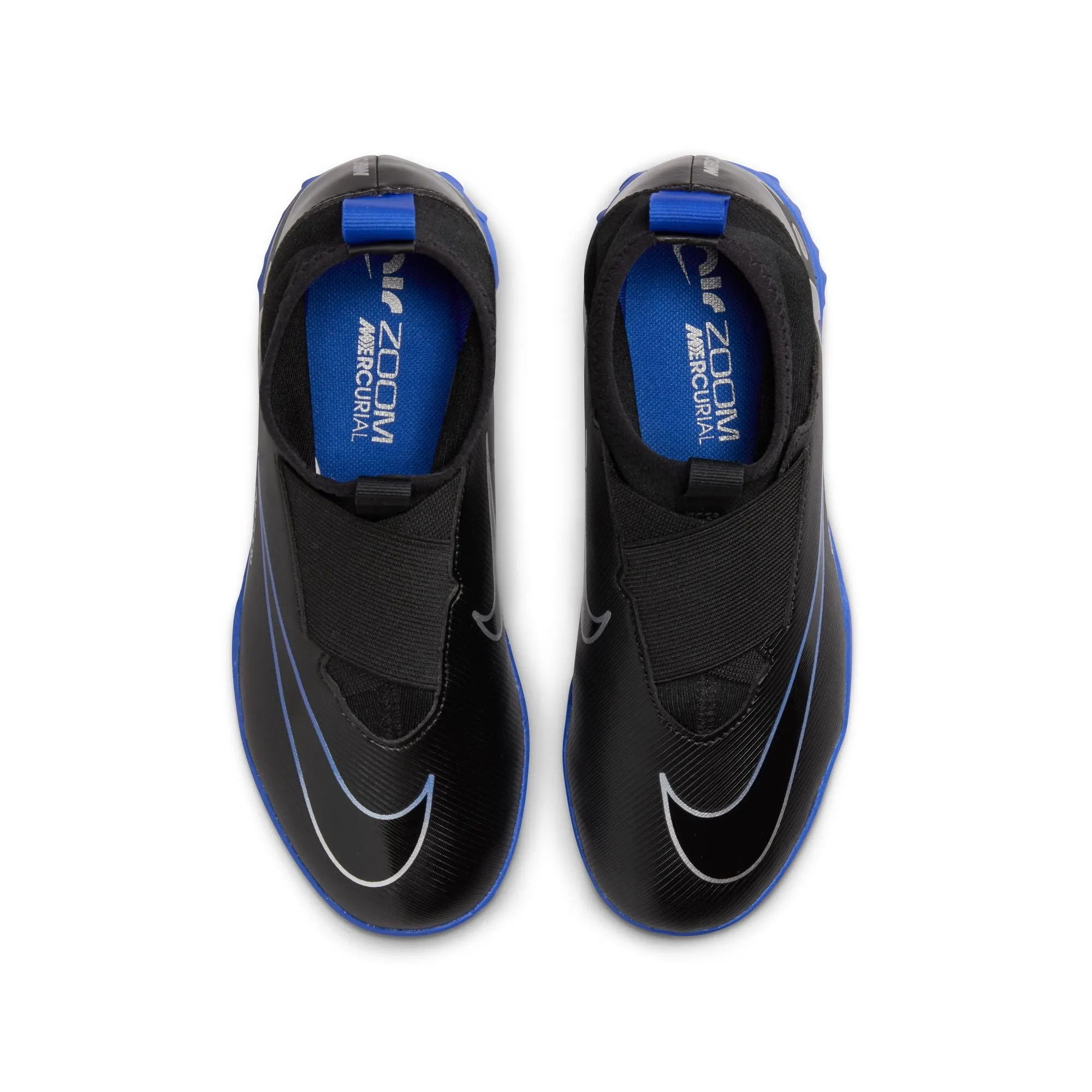 Nike Junior Zoom Superfly 9 Academy Fußballschuhe für Kunstrasen - Schwarz Chrom/ Royal