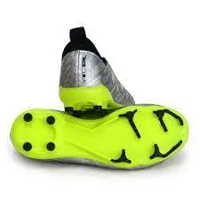 Nike Junior Zoom Vapor 15 Academy FG Schuhe für festen Untergrund - Metallisches Silber/Volt-Schwarz
