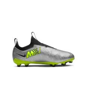 Nike Junior Zoom Vapor 15 Academy FG Schuhe für festen Untergrund - Metallisches Silber/Volt-Schwarz