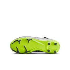 Nike Junior Zoom Vapor 15 Academy FG Schuhe für festen Untergrund - Metallisches Silber/Volt-Schwarz