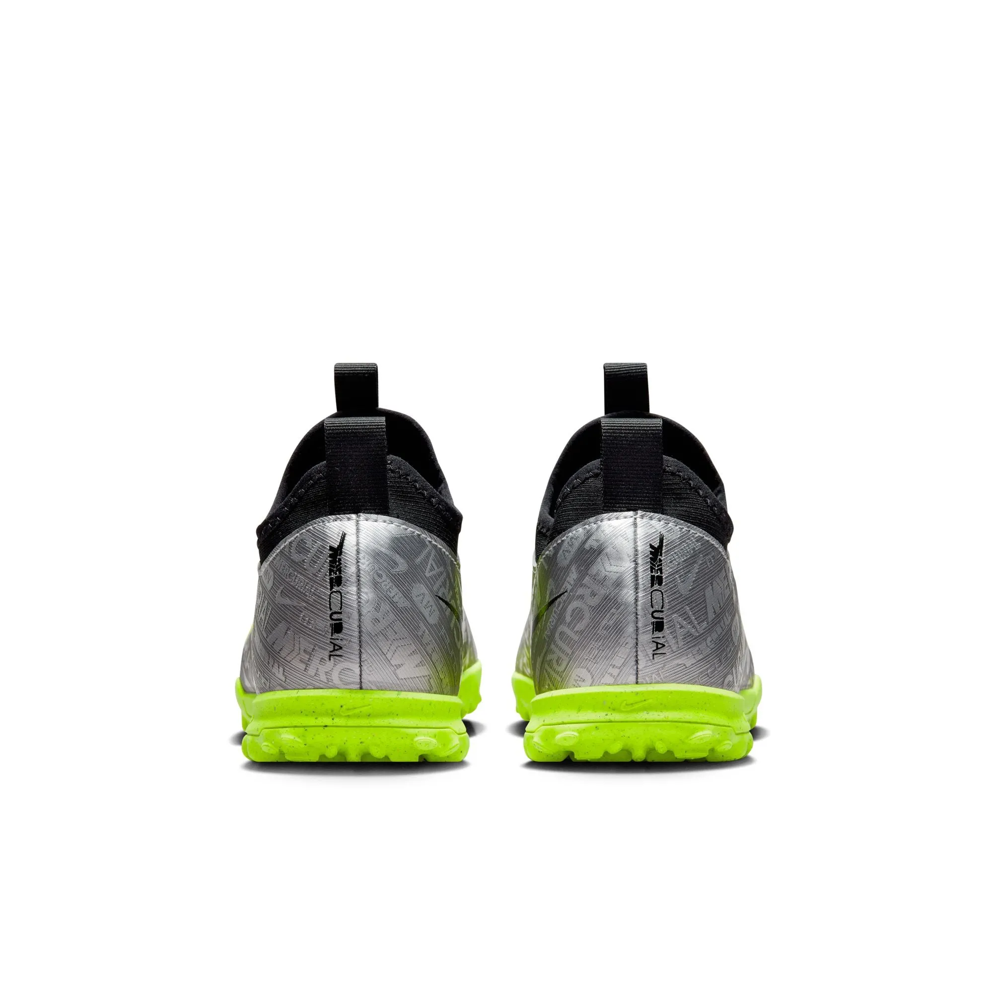 Nike Junior Zoom Vapor 15 Academy XXV TF Fußballschuhe für Kunstrasen - Metallisches Silber/ Volt Schwarz