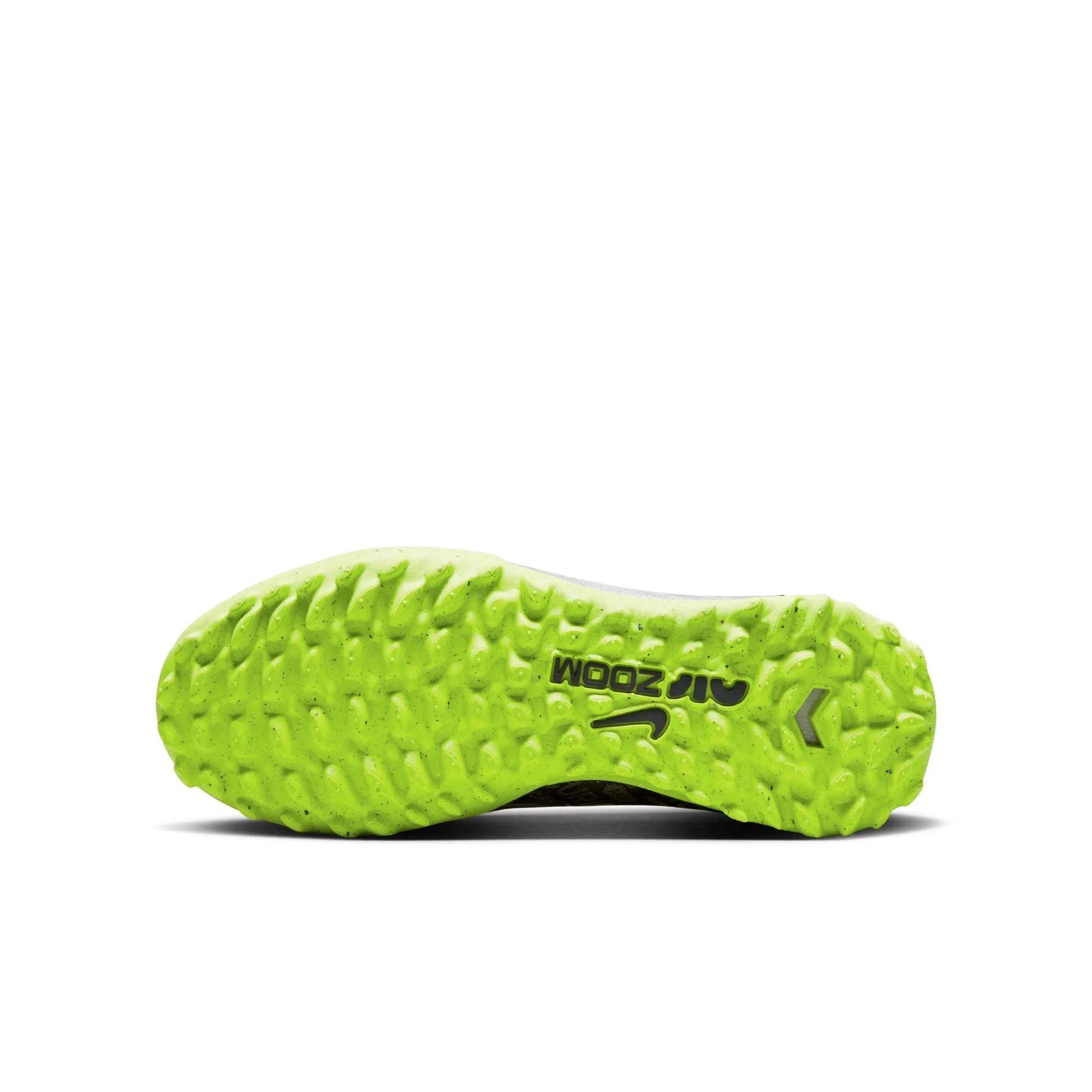 Nike Junior Zoom Vapor 15 Academy XXV TF Fußballschuhe für Kunstrasen - Metallisches Silber/ Volt Schwarz