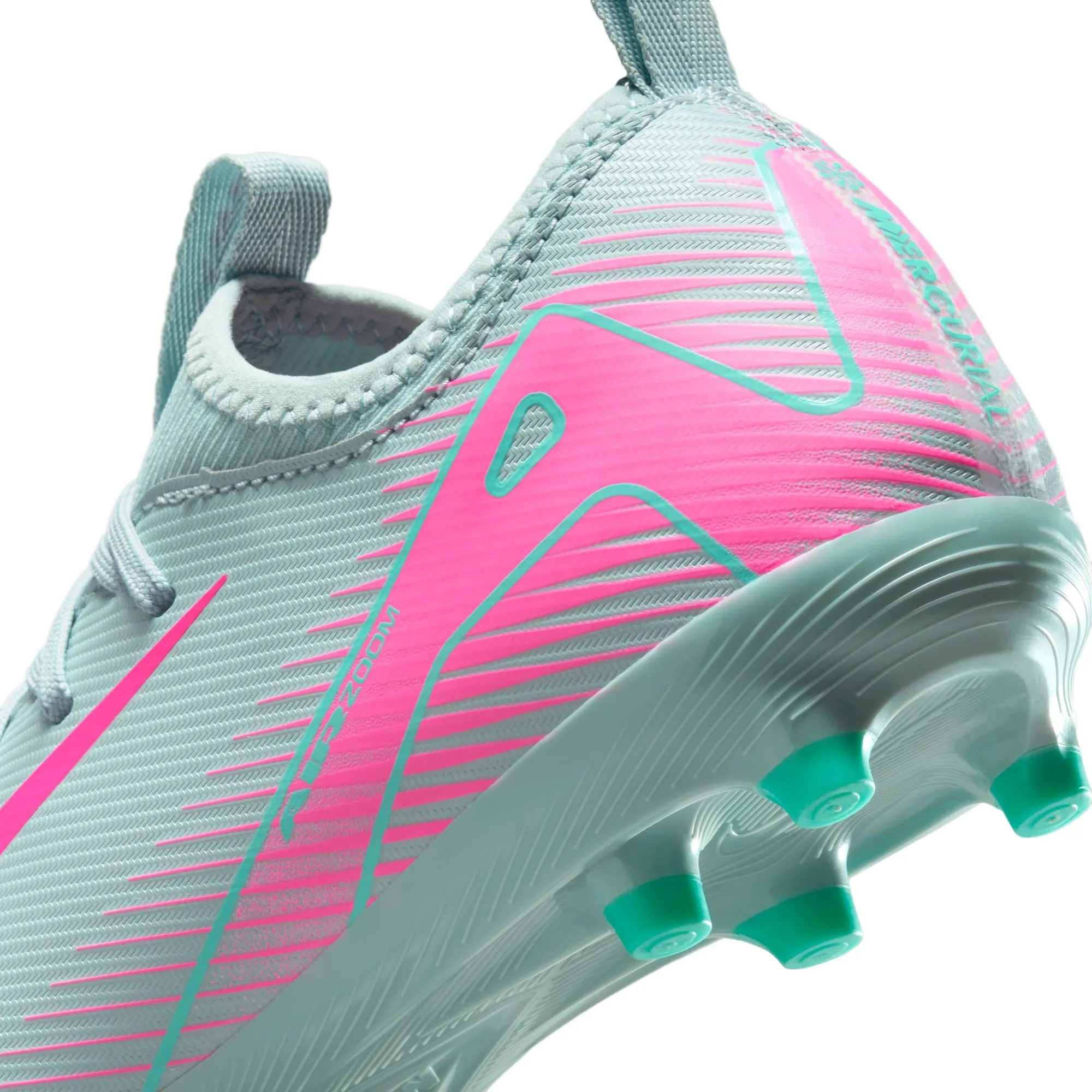 Nike Junior Zoom Vapor 16 Academy FG Stollenschuhe für festen Untergrund - Ocean Cube/Pink Blast