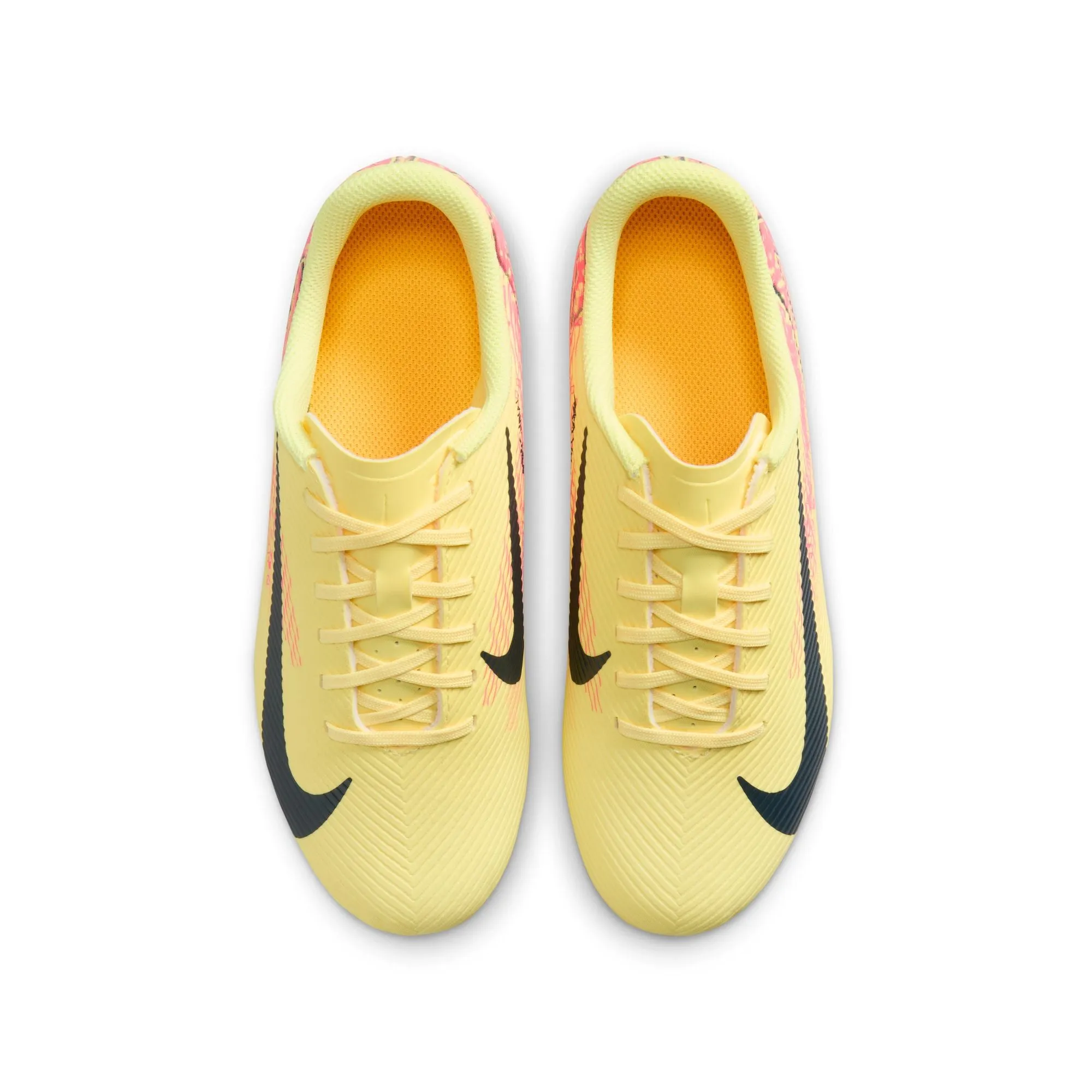 Nike Junior Zoom Vapor 16 Club Kylian Mbappe FG Fußballschuhe für festen Untergrund - Laser Orange/ Marineblau