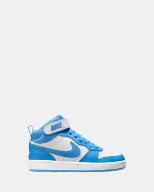 Nike Kinder Schuhe Court Borough Mid 2 Grundschule Weiß/Blau Beyond