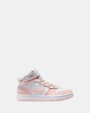 Nike Kinder Schuhe Court Borough Mid 2 Ps G Weiß/Echo Pink