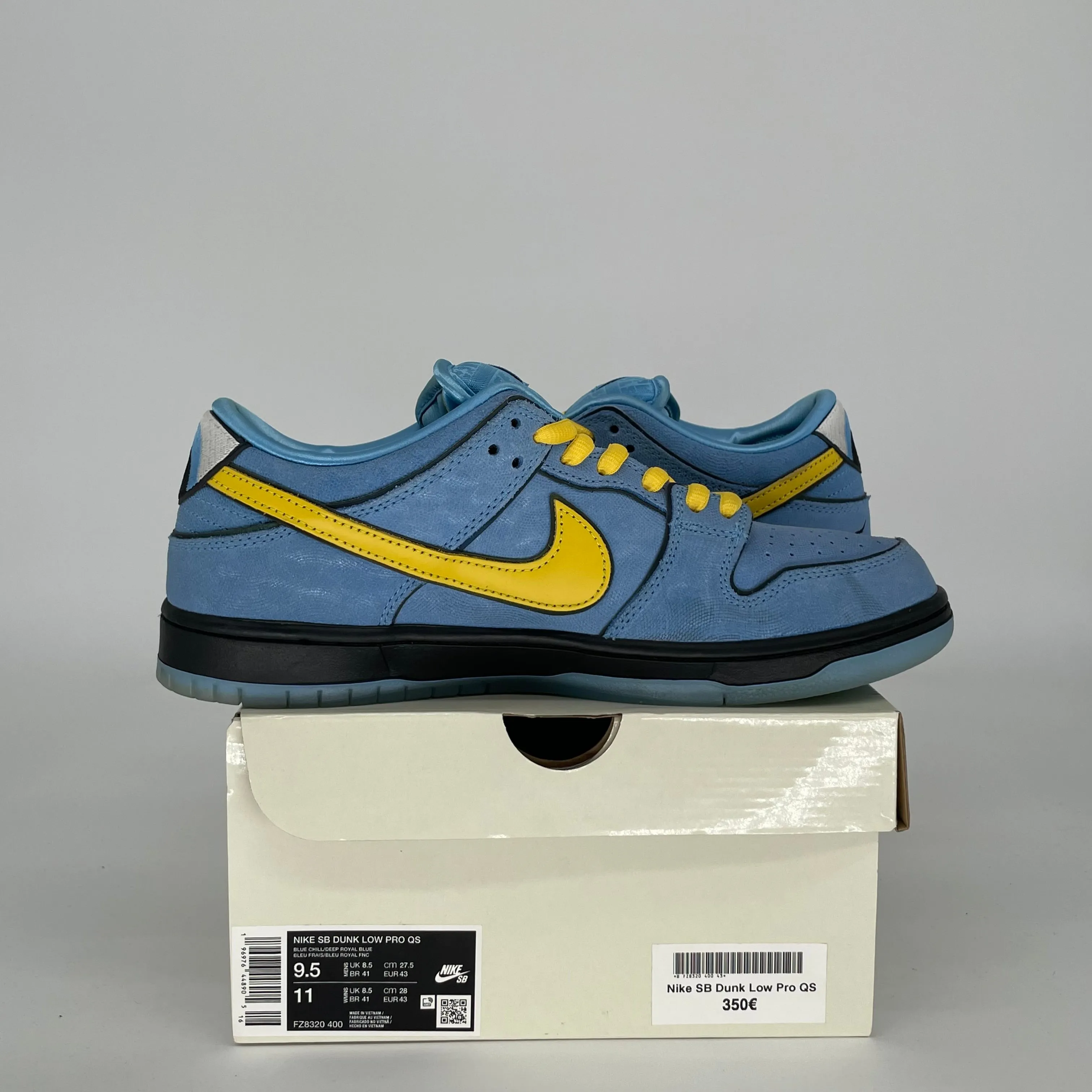 NIKE SB DUNK LOW POWERPUFF GIRLS BUBBLES GRÖSSE 9.5 FZ8320-400