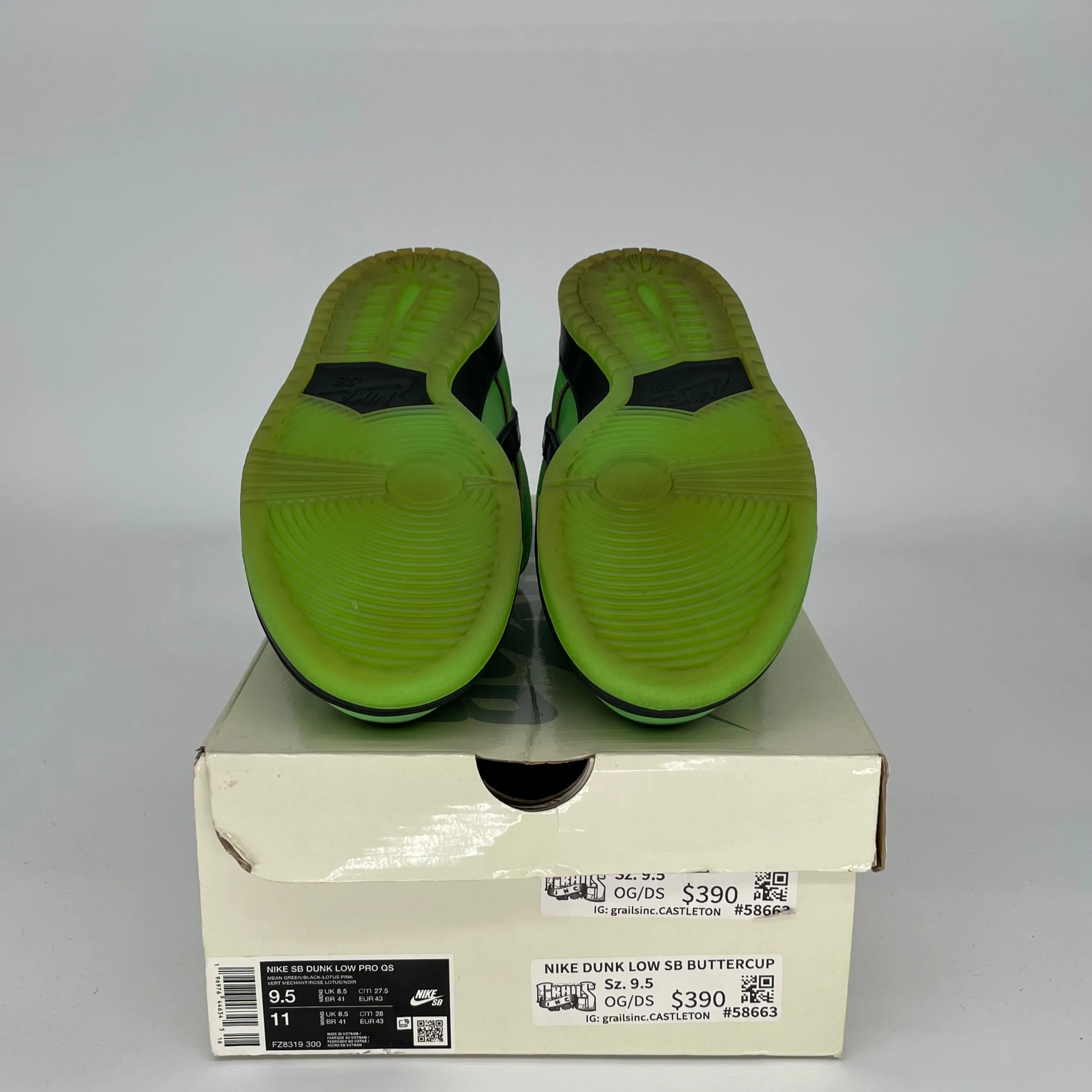 NIKE SB DUNK LOW POWERPUFF GIRLS BUTTERCUP GRÖSSE 9.5 FZ8319-300