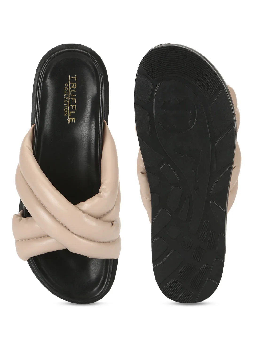 Nackte PU-Crisscross-Stepppantoffeln