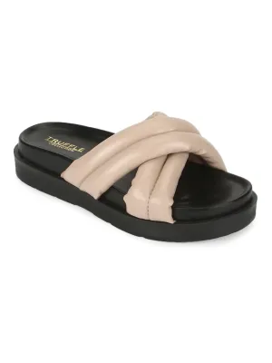 Nackte PU-Crisscross-Stepppantoffeln