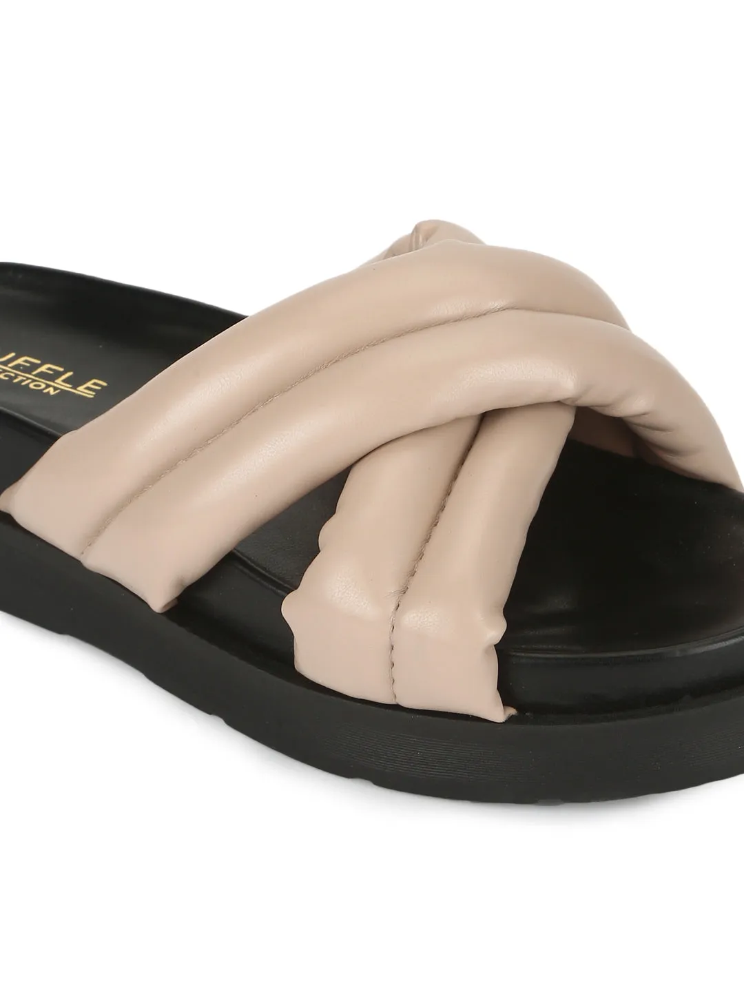 Nackte PU-Crisscross-Stepppantoffeln