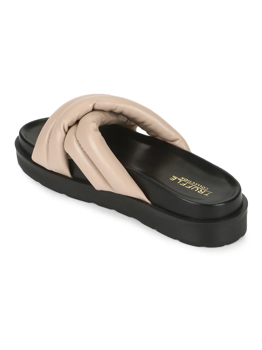 Nackte PU-Crisscross-Stepppantoffeln