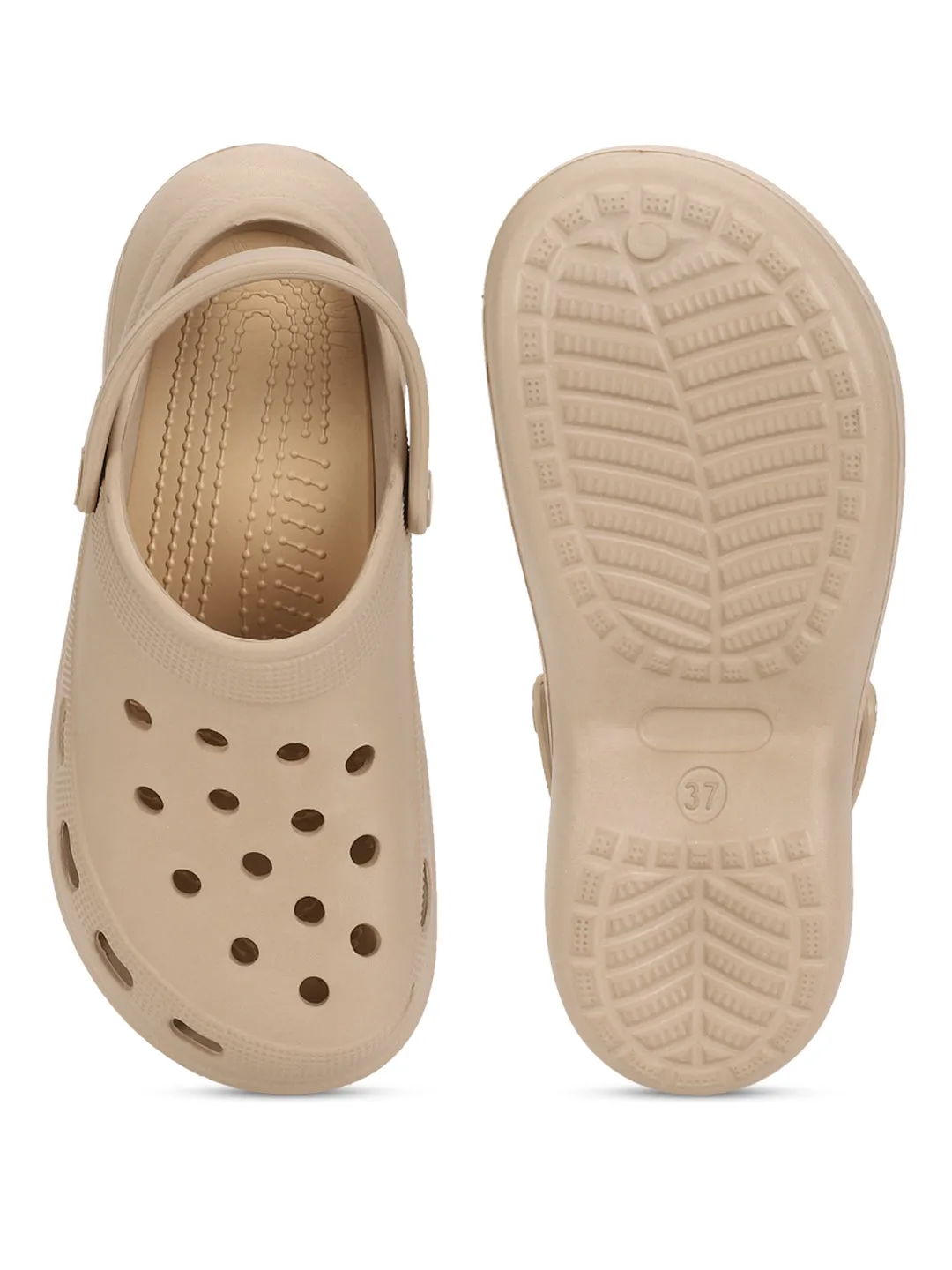 Nackte PU-Schlupf-Croc-Flats (TC-RS3479-NUD)