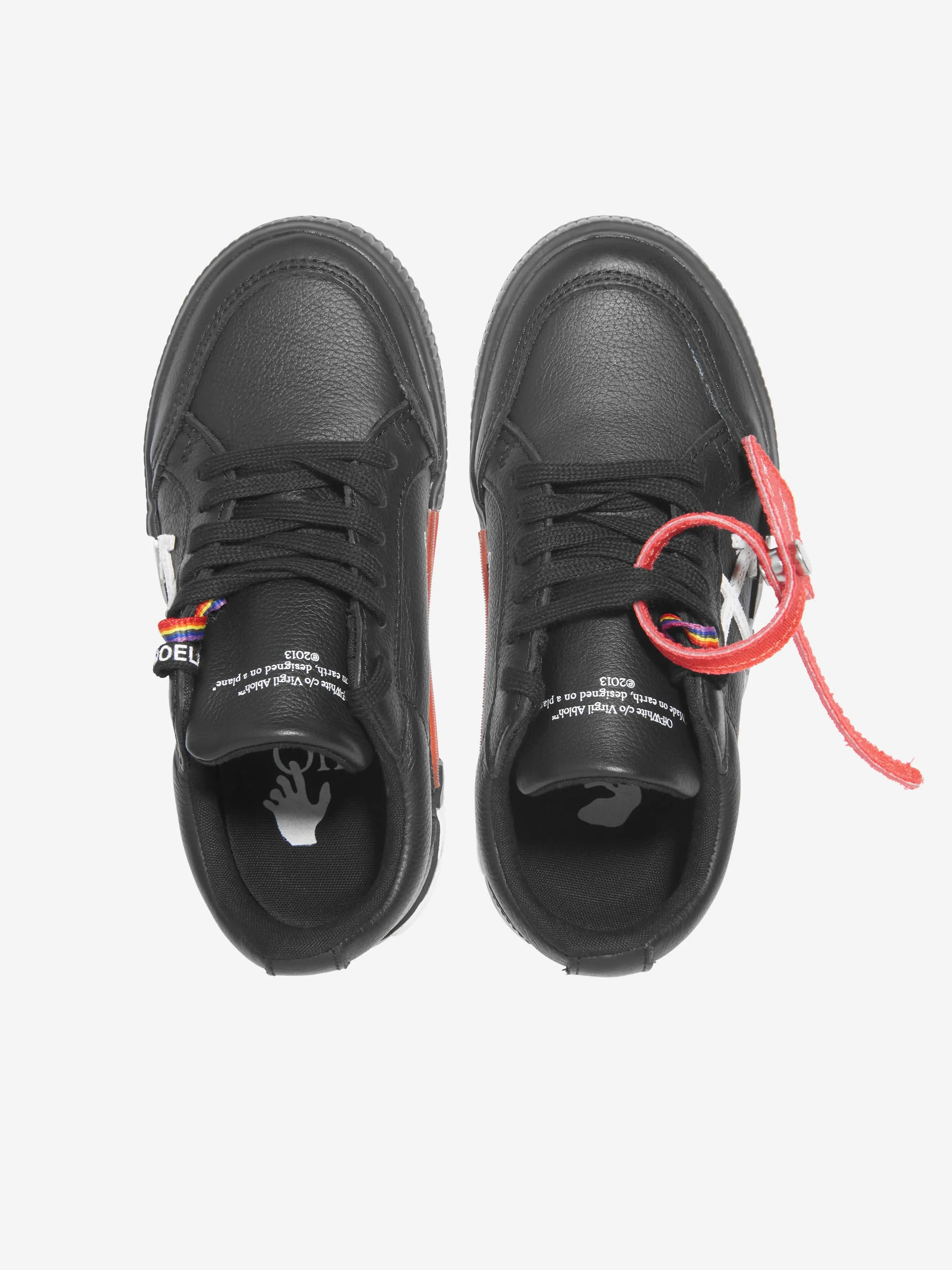 Off-White Boys Leder-Schnürschuhe in Schwarz