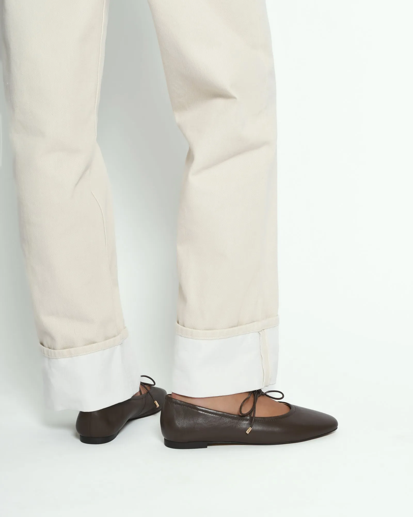 PETAL CASUAL FLATS DUNKELROGGEN LEDER
