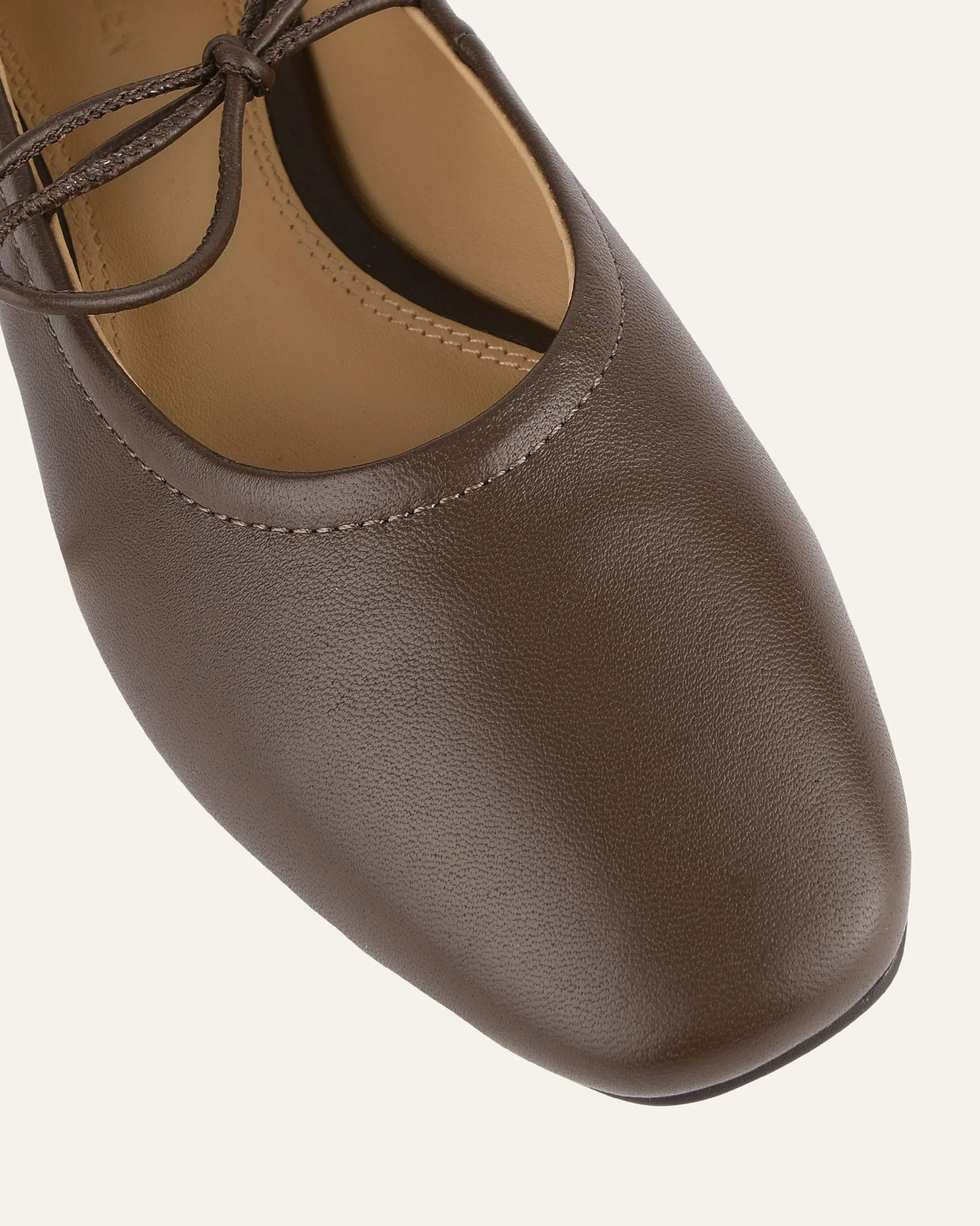 PETAL CASUAL FLATS DUNKELROGGEN LEDER