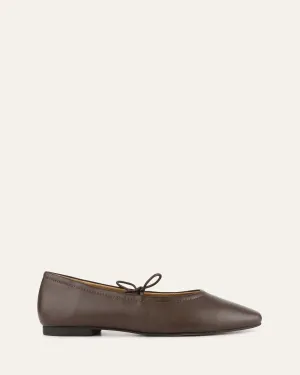 PETAL CASUAL FLATS DUNKELROGGEN LEDER