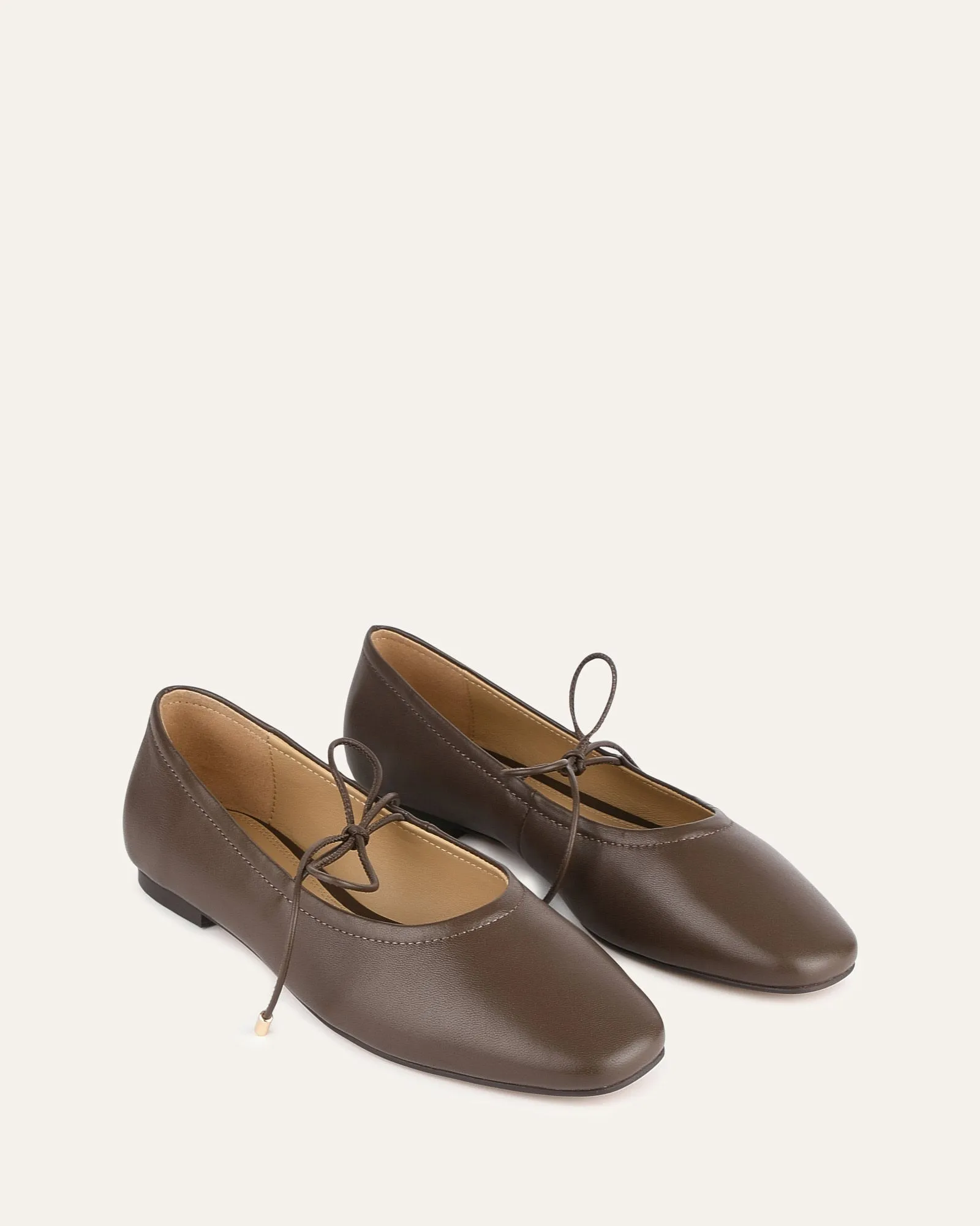 PETAL CASUAL FLATS DUNKELROGGEN LEDER