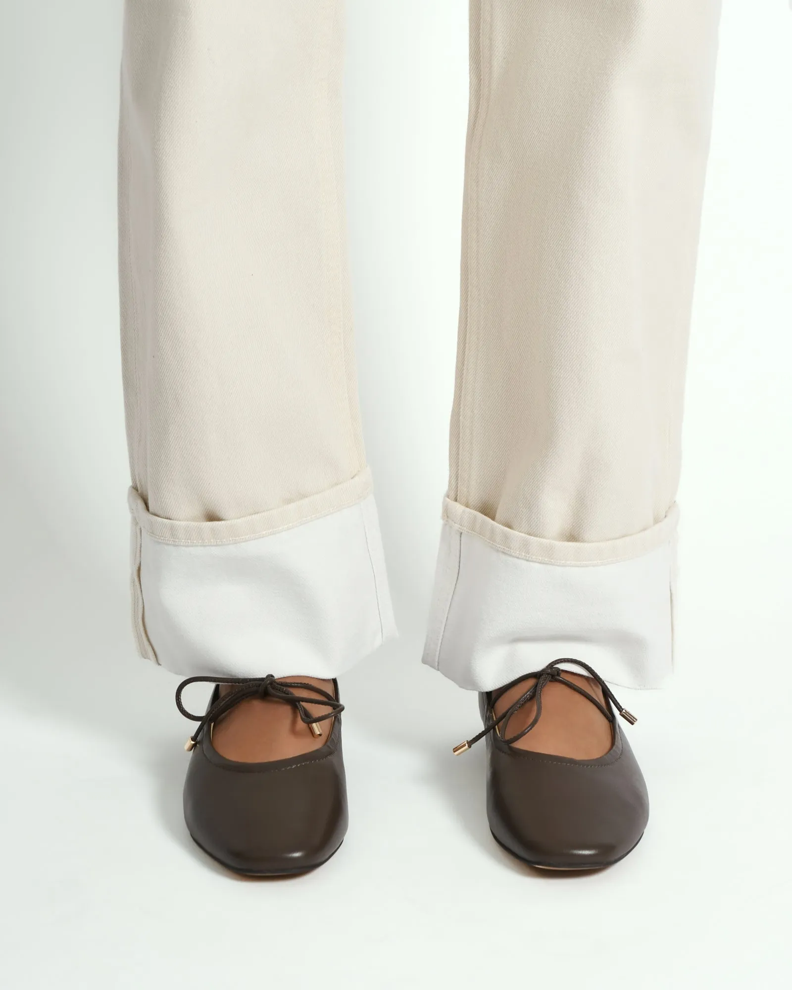 PETAL CASUAL FLATS DUNKELROGGEN LEDER