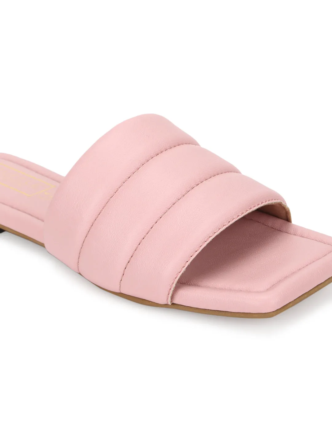Pink PU Schlupfer mit eckiger Spitze (TC-SLC-SF-50-PNK)