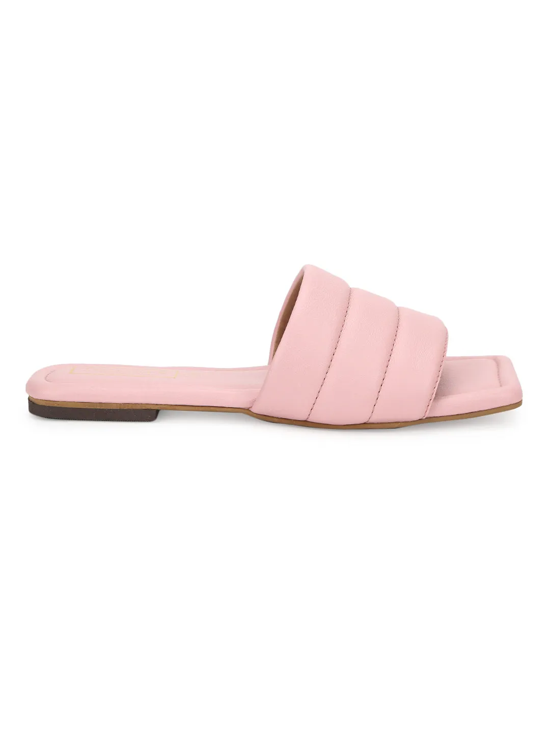 Pink PU Schlupfer mit eckiger Spitze (TC-SLC-SF-50-PNK)