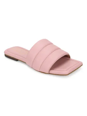 Pink PU Schlupfer mit eckiger Spitze (TC-SLC-SF-50-PNK)