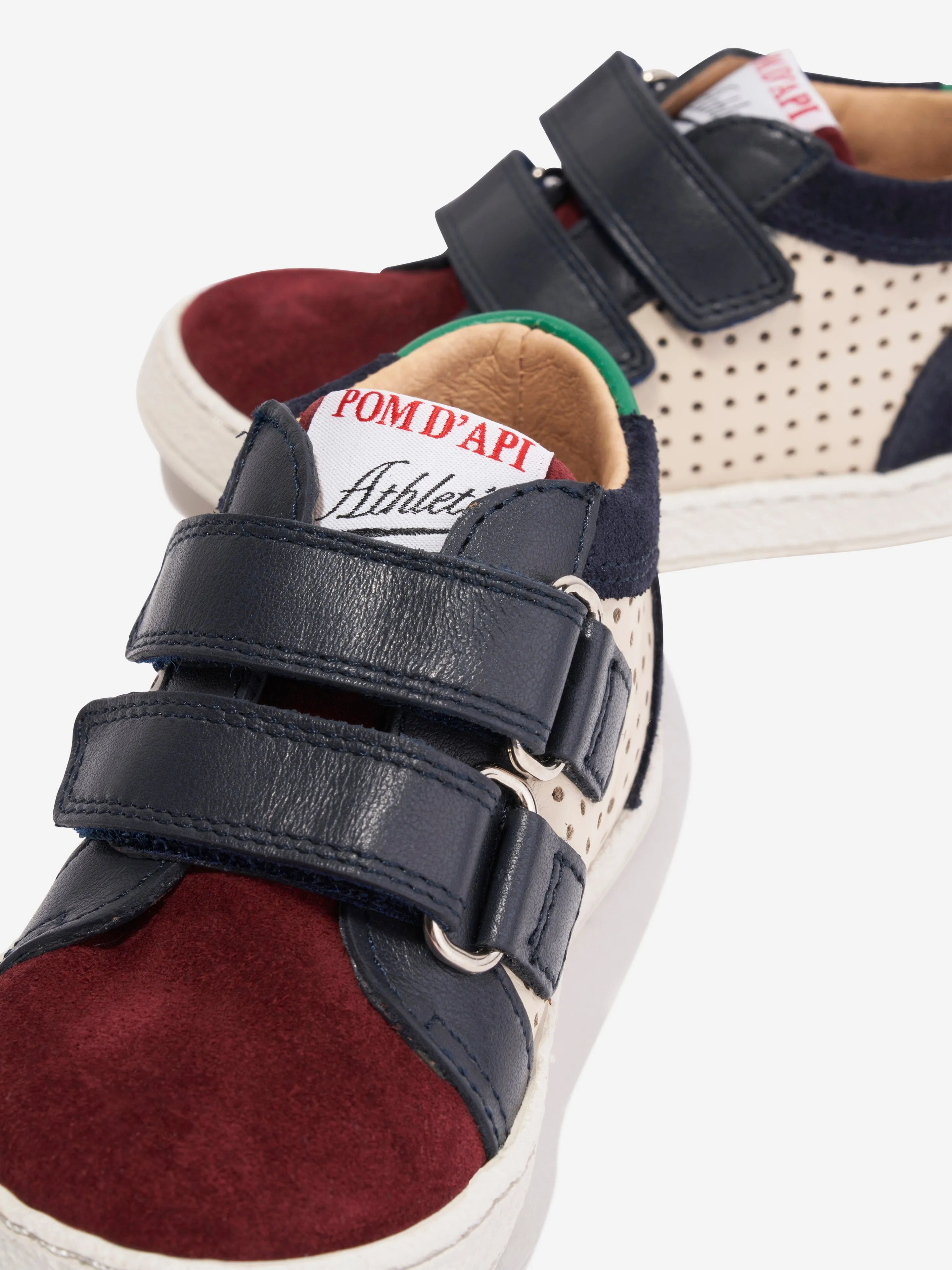 Pom D'Api Jungen Leder Mousse Leichte Turnschuhe in Marine