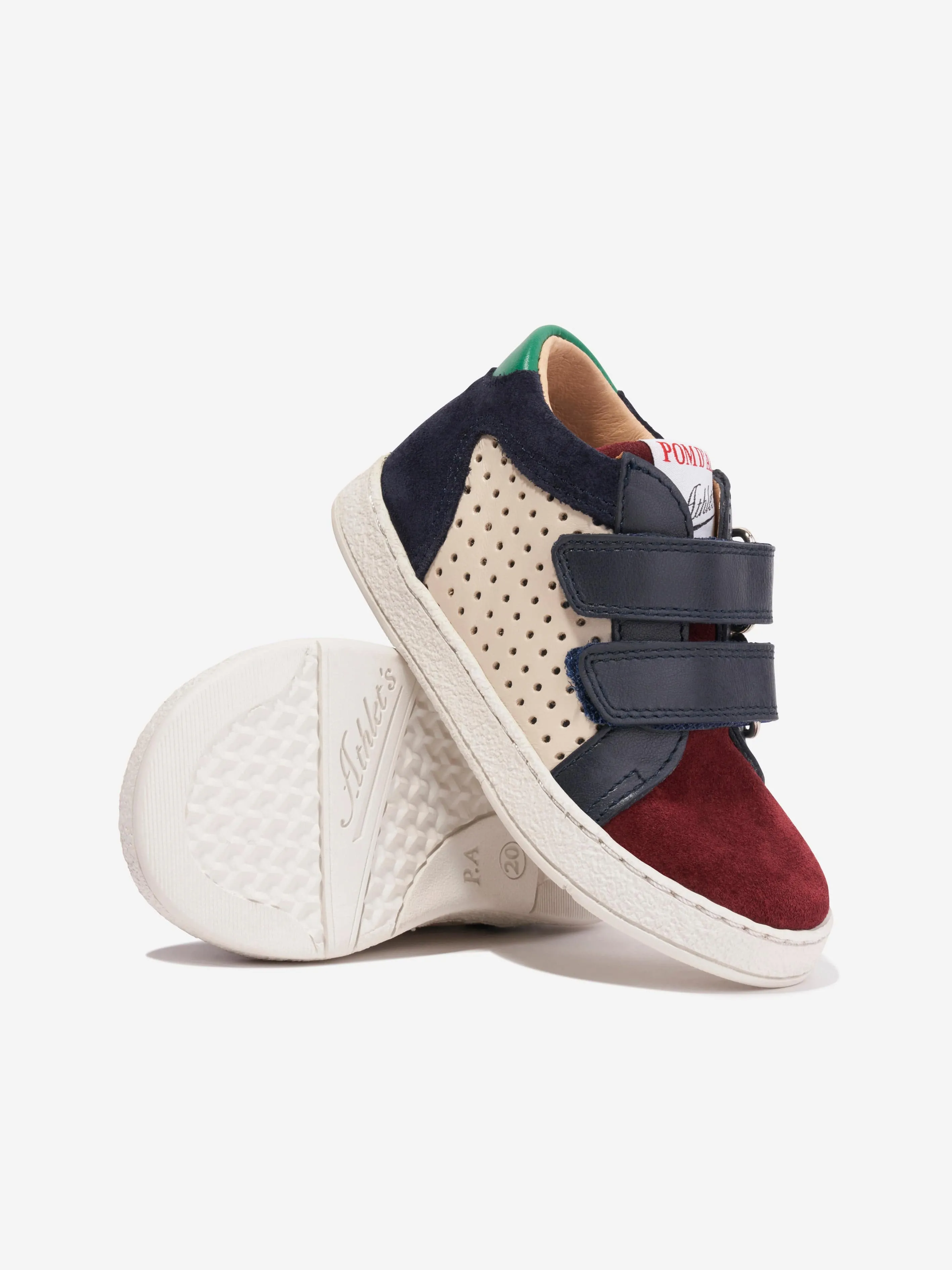 Pom D'Api Jungen Leder Mousse Leichte Turnschuhe in Marine