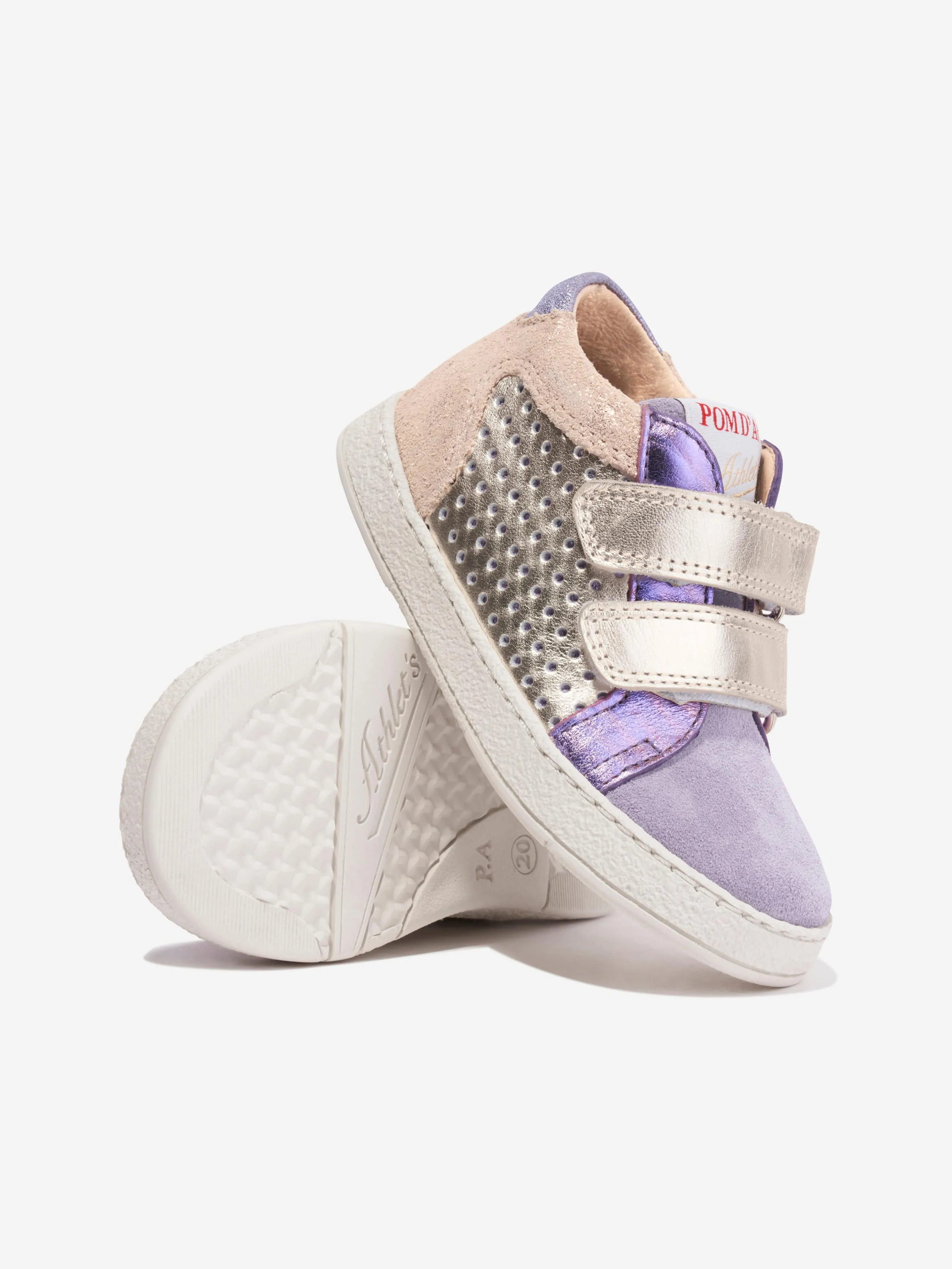 Pom D'Api Mädchen Leder Mousse Leichte Turnschuhe in Mehrfarben