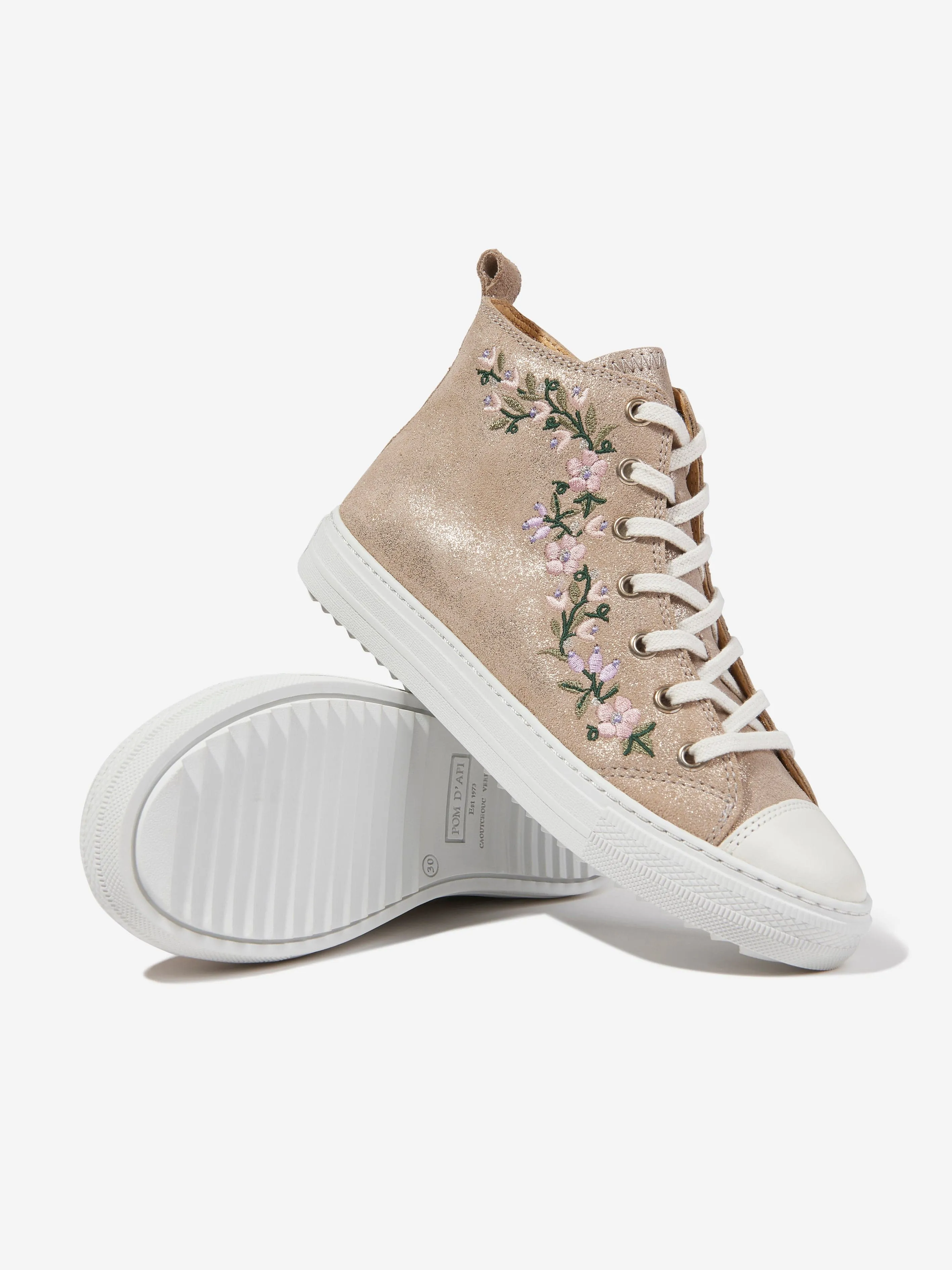 Pom D'Api Mädchen Swag Brodi High Top Turnschuhe in Gold