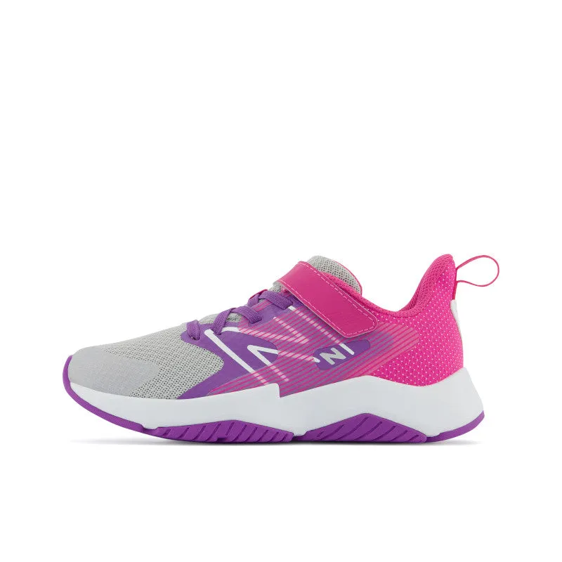 Rave Run v2 Bungee-Schnürsenkel - Sommernebel mit Mystic Purple und Hi-Pink - Kinder