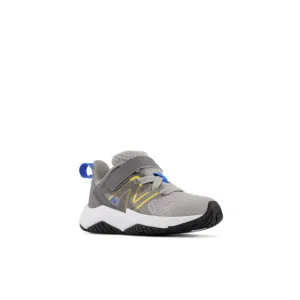 Rave Run v2 Bungee-Schnürsenkel mit Oberseitenriemen - Grau mit Blau und Gold - Kinder