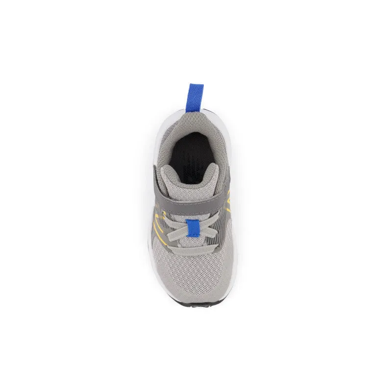 Rave Run v2 Bungee-Schnürsenkel mit Oberseitenriemen - Grau mit Blau und Gold - Kinder