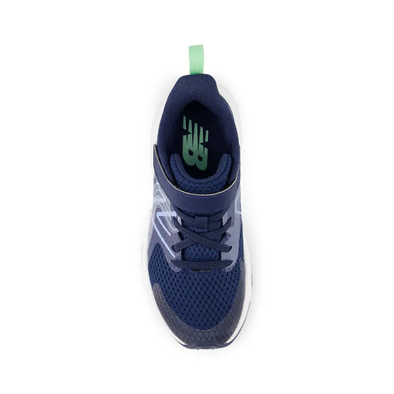 Rave Run v2 Bungee-Schnürsenkel mit Oberseitenriemen - NB Navy mit Electric Sky und Sweetgrass - Kleinkinder