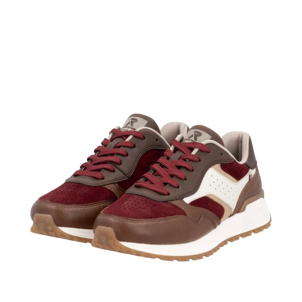 Rieker Schuhe W0607-35 Schnürschuhe Braun/Bordeaux Mehrfarbig