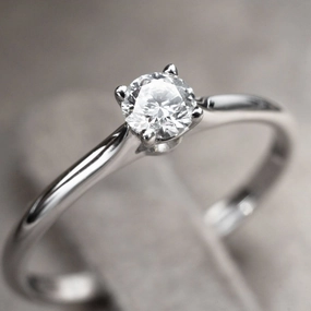 Ring solitaire 750 white gold 1 brilliant 0.25ct.