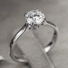 Ring solitaire 750 white gold 1 brilliant 1.03ct. E/VS1