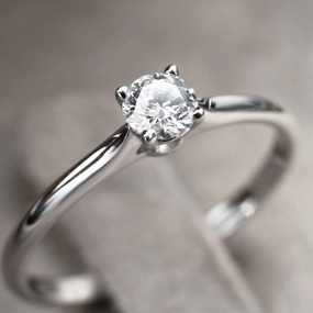 Ring Solitär 750 Weißgold 1 Brilliant 0,25ct.